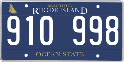 RI license plate 910998