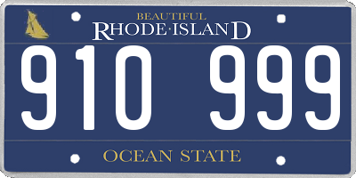 RI license plate 910999