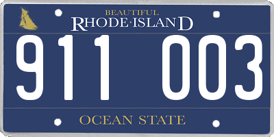 RI license plate 911003