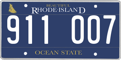 RI license plate 911007