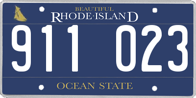 RI license plate 911023