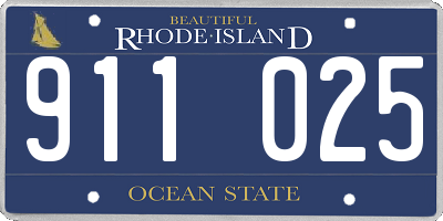 RI license plate 911025