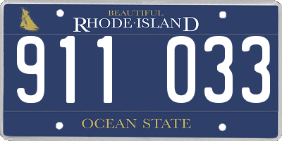 RI license plate 911033