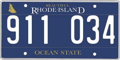 RI license plate 911034
