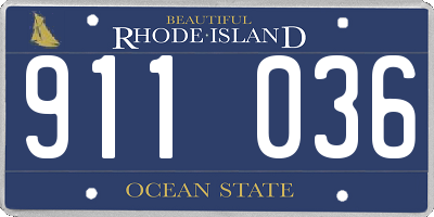 RI license plate 911036