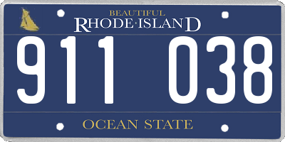 RI license plate 911038