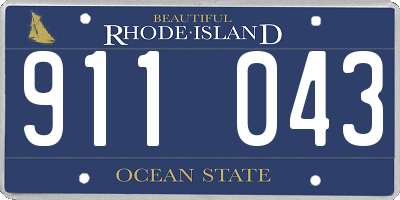 RI license plate 911043