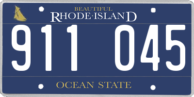RI license plate 911045