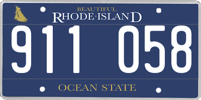 RI license plate 911058