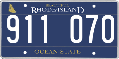 RI license plate 911070