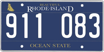 RI license plate 911083