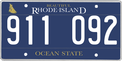 RI license plate 911092