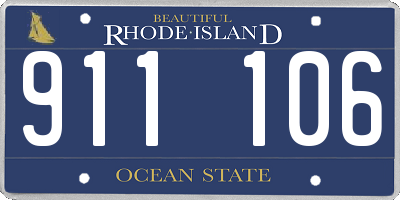 RI license plate 911106