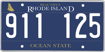 RI license plate 911125