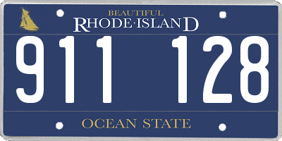 RI license plate 911128