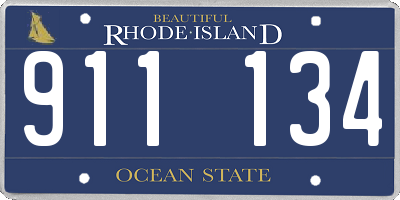 RI license plate 911134