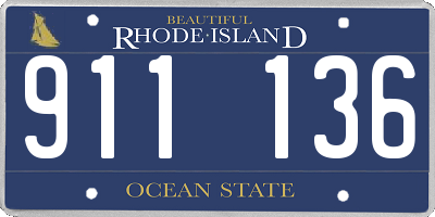RI license plate 911136