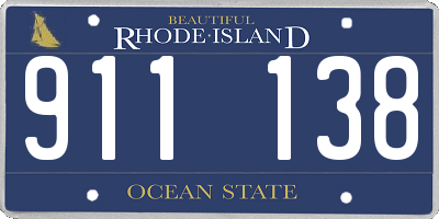 RI license plate 911138