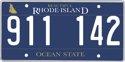 RI license plate 911142