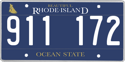 RI license plate 911172