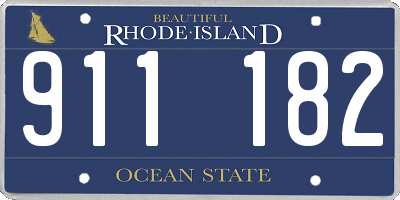 RI license plate 911182
