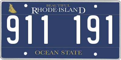 RI license plate 911191