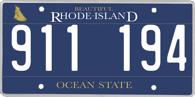 RI license plate 911194