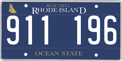 RI license plate 911196