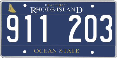 RI license plate 911203