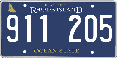 RI license plate 911205
