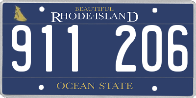 RI license plate 911206