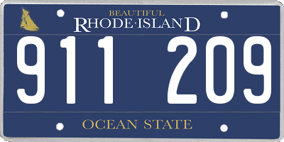 RI license plate 911209