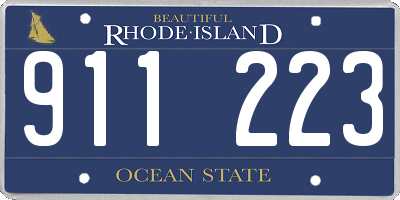 RI license plate 911223