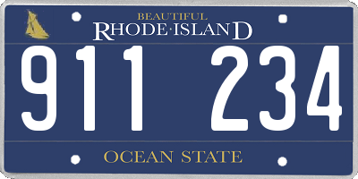 RI license plate 911234