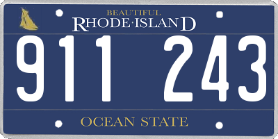 RI license plate 911243
