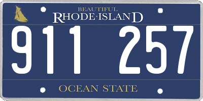 RI license plate 911257