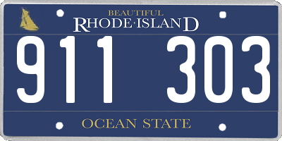 RI license plate 911303