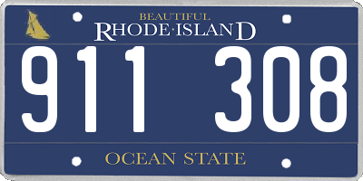 RI license plate 911308