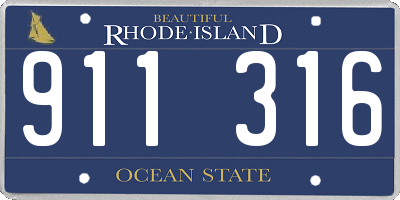 RI license plate 911316