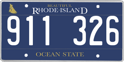 RI license plate 911326