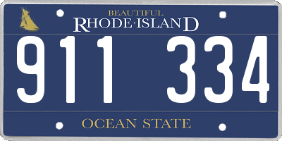 RI license plate 911334