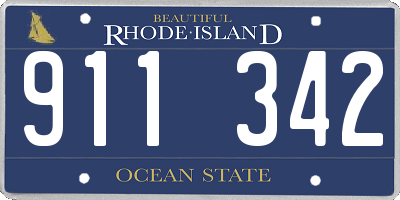 RI license plate 911342