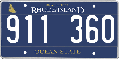RI license plate 911360
