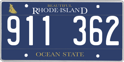 RI license plate 911362
