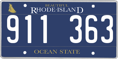 RI license plate 911363