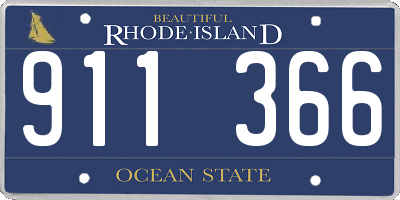 RI license plate 911366