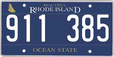 RI license plate 911385