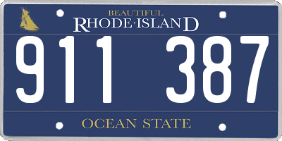 RI license plate 911387