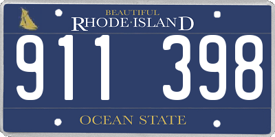 RI license plate 911398