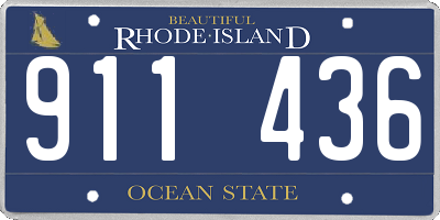 RI license plate 911436